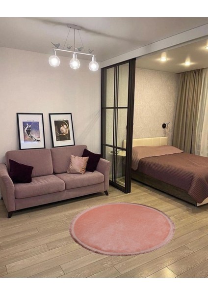 Yuvarlak Spor Saçak Pelüş Kaymaz Taban Halı Yatak Odası Salon Odası Mutfak Ofis Banyo Paspas Rbt
