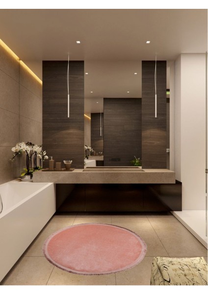 Yuvarlak Spor Saçak Pelüş Kaymaz Taban Halı Yatak Odası Salon Odası Mutfak Ofis Banyo Paspas Rbt