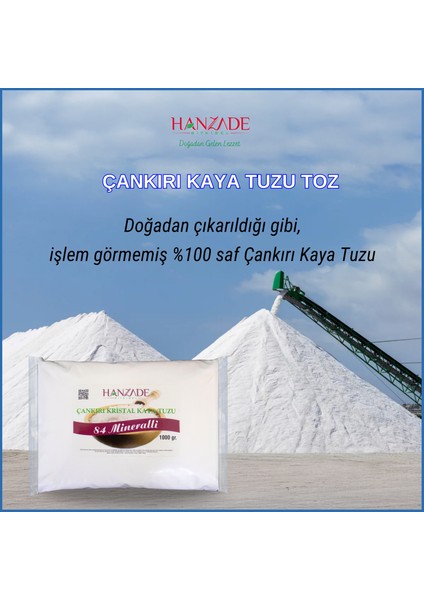 Doğal Tuz Seti (Çankırı Kaya Tuzu + Himalaya Tuzu + Deniz Tuzu) (Toz Öğütülmüş, 1 kg x 3’lü Set)