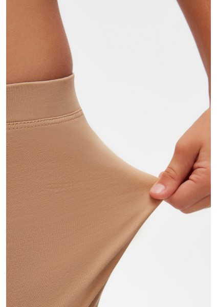 Sütlü Kahve Basic Kız Çocuk Dans Şort modelleri