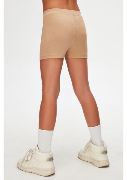 Sütlü Kahve Basic Kız Çocuk Dans Şort fırsatları