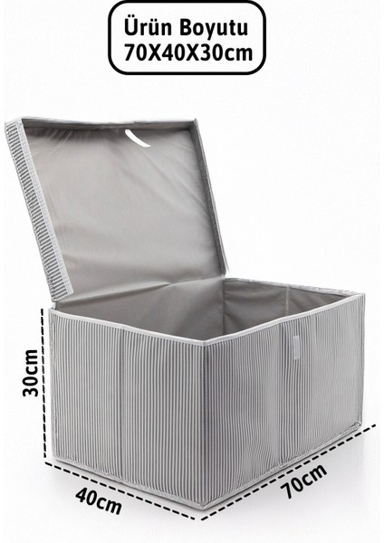 Kapaklı Mega Plus 6'lı Hurç 70 x 40 x 30 - Gri