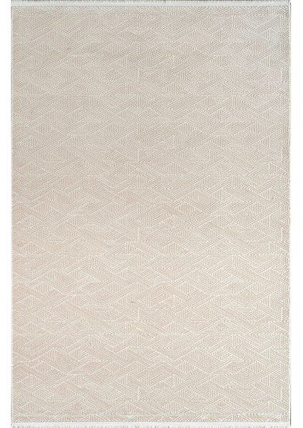 Arles FJ03A Krem Bej Akrilik Yumuşak Dokulu Modern Çizgili Halı