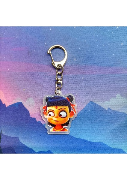 Nezha Mahallesi Akrilik Anahtarlık (Yurt Dışından)