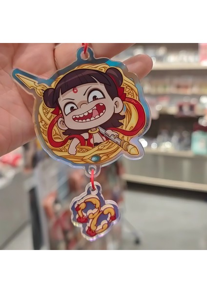 Nezha Mahallesi Akrilik Anahtarlık (Yurt Dışından)