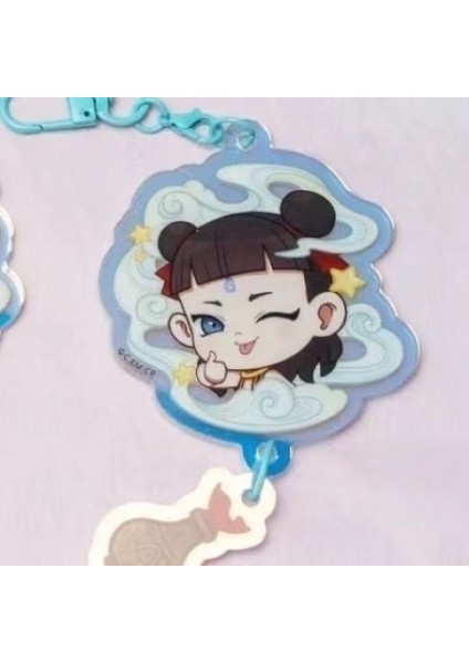 Nezha Mahallesi Akrilik Anahtarlık (Yurt Dışından)