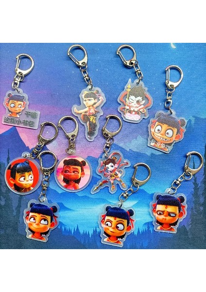 Nezha Mahallesi Akrilik Anahtarlık (Yurt Dışından)