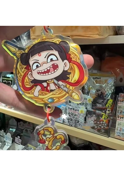 Nezha Mahallesi Akrilik Anahtarlık (Yurt Dışından)