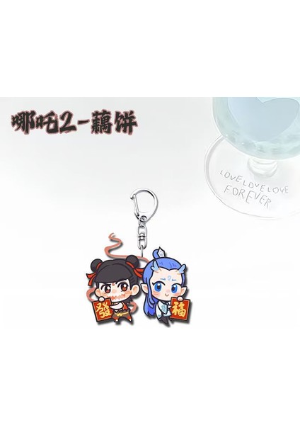 Nezha Mahallesi Akrilik Anahtarlık (Yurt Dışından)