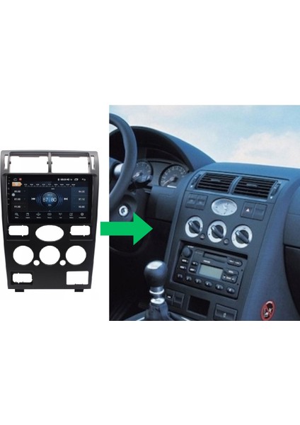 Ford Mondeo Araç Multimedya Ekran 4gb 64GB Old Black 2000 2003 9 Inch indirimleri