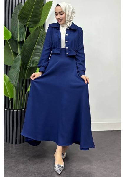 Kadın Nadide Sofya Keten Etekli Takım