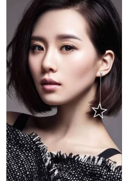 Büyük Yıldızlı Uzun Küpe, Kadın Küpe modelleri