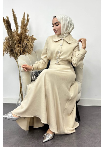 Kadın Nadide Sofya Keten Etekli Takım modelleri