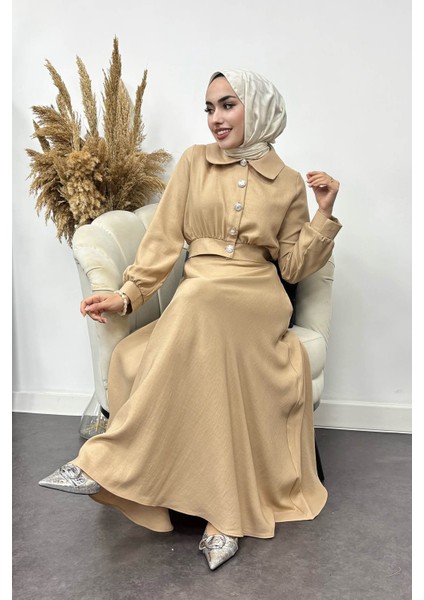 Kadın Nadide Sofya Keten Etekli Takım fırsatları