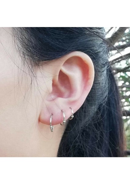 3'lü Set Kıkırdak Çelik Paslanmaz Küpe