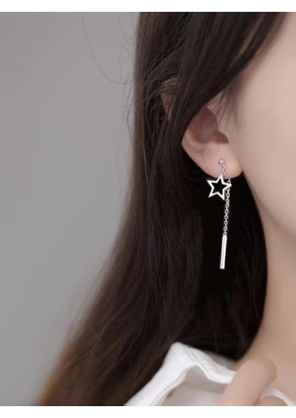 Yıldız Detaylı Uzun Küpe, Kadın Küpe