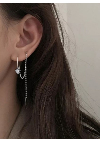 Kalp Sallantılı Zincir Küpe, Kıkırdak Küpe