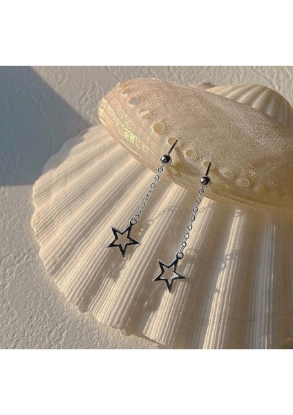 Yıldız Detaylı İkili Kadın Küpe Kıkırdak Küpe modelleri