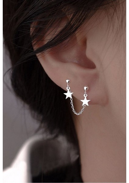 Yıldız Top İkili Kıkırdak Küpe