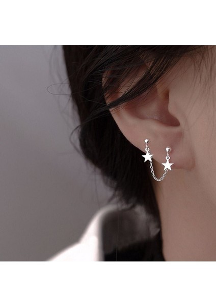 Yıldız Top İkili Kıkırdak Küpe modelleri