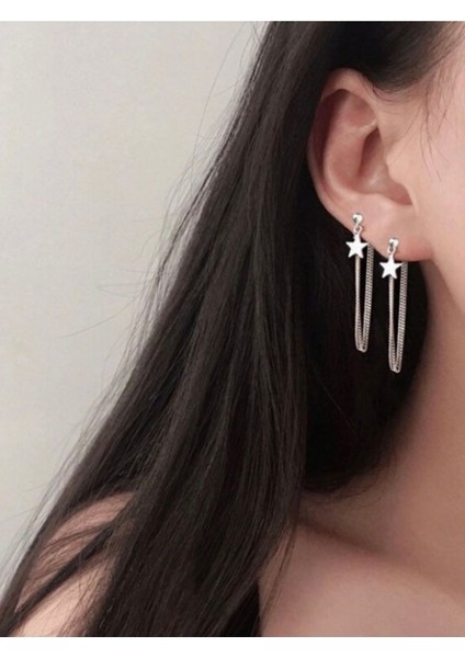 Yıldızlı Zincir Küpe, Kadın Küpe