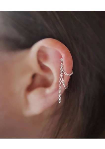 Sallantılı Zincirli Kıkırdak Küpe fiyatları