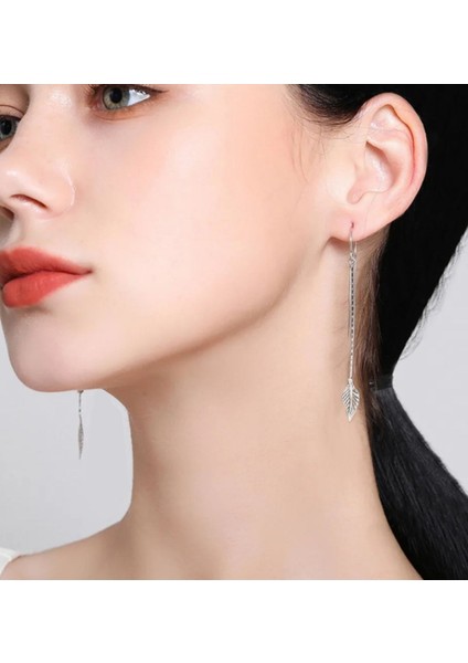 Yaprak Detaylı Kadın Küpe, Uzun Küpe