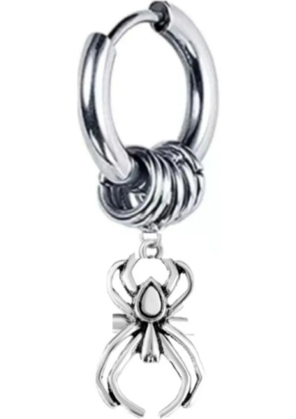 Örümcek Sallantılı Çelik Halka Küpe