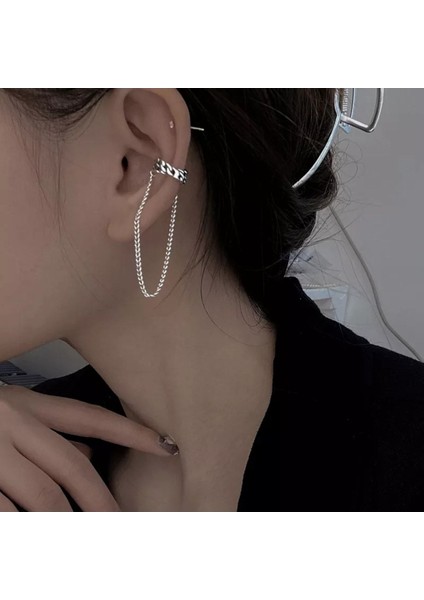 Deliksiz Sıkıştırma Ear Cuff Kıkırdak Küpe, Kadın Küpe