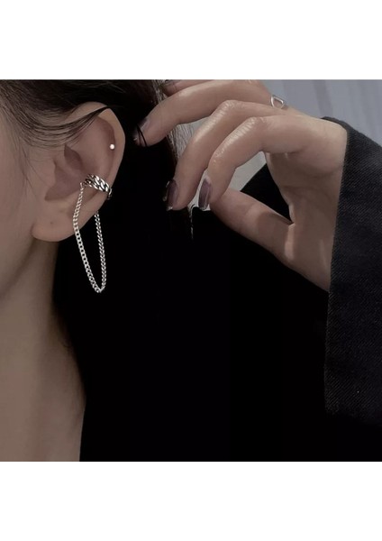Deliksiz Sıkıştırma Ear Cuff Kıkırdak Küpe, Kadın Küpe modelleri
