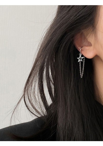 Yıldız Detaylı Deliksiz Kıkırdak Küpe, Ear Cuff Kadın Küpe fiyatları