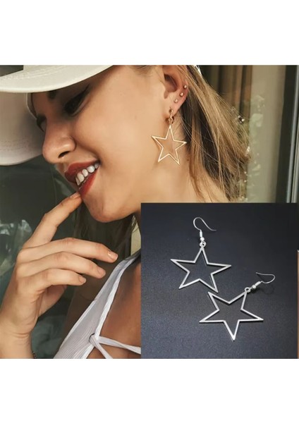 Yıldız Detaylı Çengel Küpe, Kadın Küpe