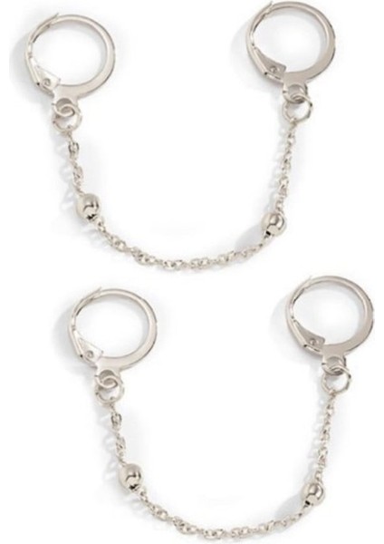 2'li Zincirli Halka Kıkırdak Küpe modelleri