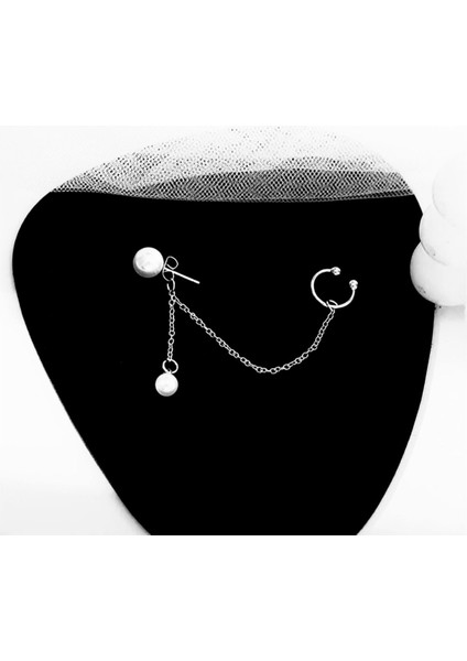 Üstten Sıkıştırmalı İnci Detaylı Kadın Küpe fiyatları