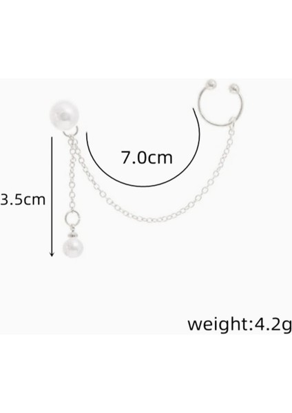 Üstten Sıkıştırmalı İnci Detaylı Kadın Küpe modelleri