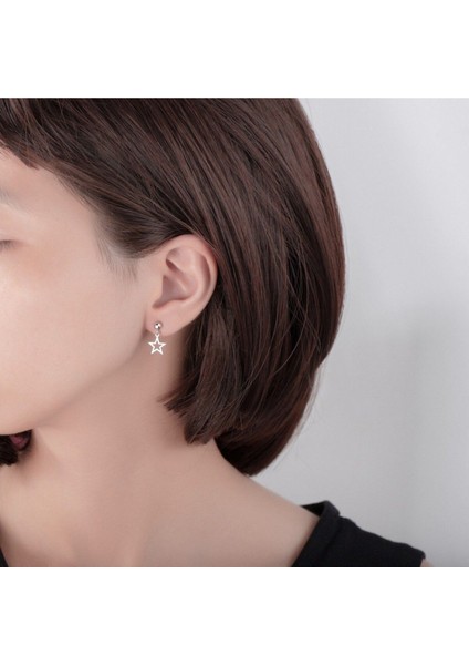 İkili Yıldız Top Küpe, Kadın Küpe Kıkırdak Küpe