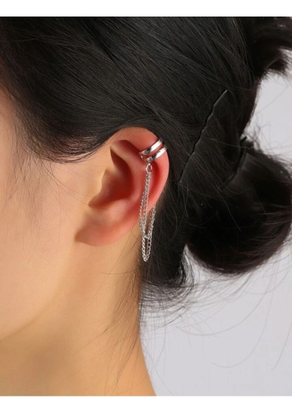 Deliksiz Kıkırdak Küpe, Ear Cuff Kadın Küpe