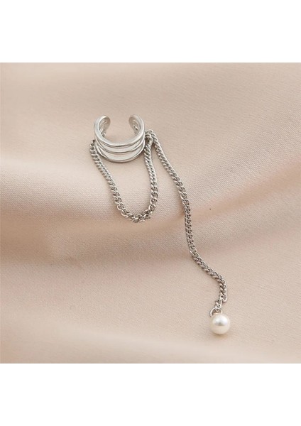 İnci Detaylı Deliksiz Kıkırdak Küpe, Ear Cuff Kadın Küpe fiyatları