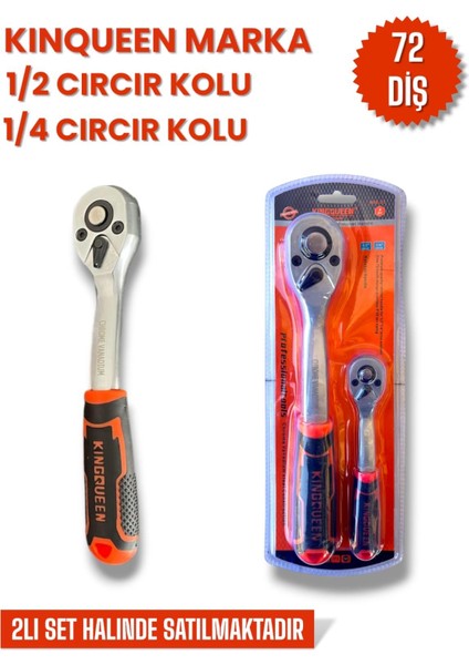 Cırcır Takımı 72 Diş, 1/2" 1/4", 2 Parça