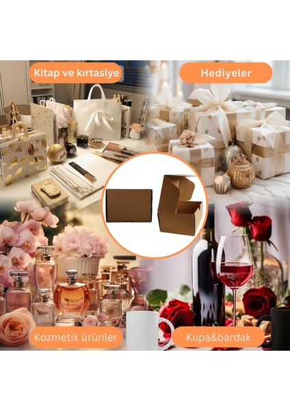 Kilitli E-Ticaret Hediye Kutusu, Kraft Karton Kargo Paketleme Kutusu, 25 Adet, 17X12X5 cm