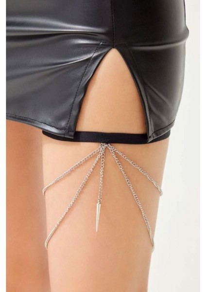 Zincir Detaylı Kadın Bacak Aksesuarı, Vücut Aksesuarı, Bacak Zinciri