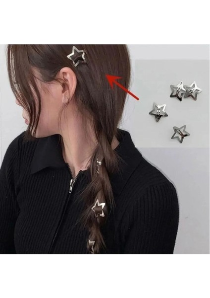 2 Adet Metal Gümüş Yıldız Çıt Çıt Yan Toka fiyatları