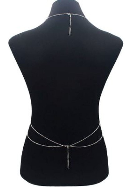 Kararmaz Stylish Vücut Zinciri, Vücut Takısı - Silver