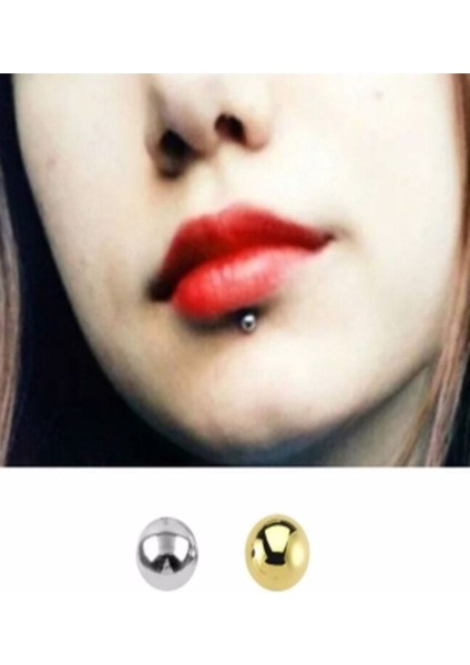 2 Adet 2 Renk Deliksiz Mıknatıslı Top Dudak Kulak Fake Piercing