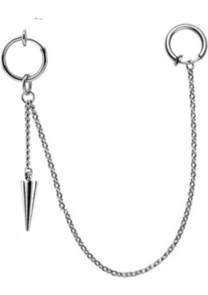 Ikisi Deliksiz Gothic Punk Mızrak Sallantılı Dudaktan Kulağa Fake Piercing modelleri