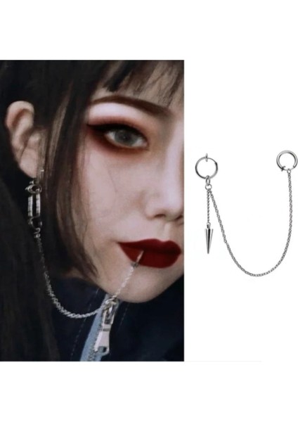 Ikisi Deliksiz Gothic Punk Mızrak Sallantılı Dudaktan Kulağa Fake Piercing fırsatları