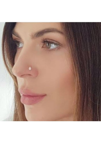 Gümüş Renk Tek Taş Damla Kendinden Yapışkanlı Hızma, Vücut ve Yüz Stickers
