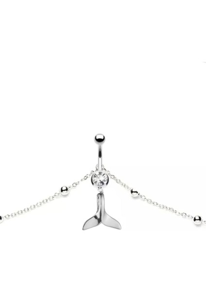 Vücut Zincirli Balina Çelik Göbek Piercing