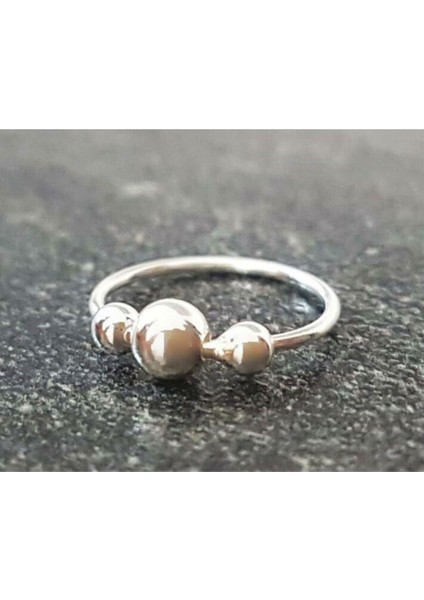 925 Ayar Gümüş Üç Top Boncuklu Halka Hızma modelleri