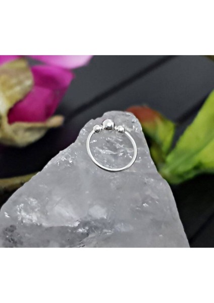 925 Ayar Gümüş Üç Top Boncuklu Halka Hızma fırsatları